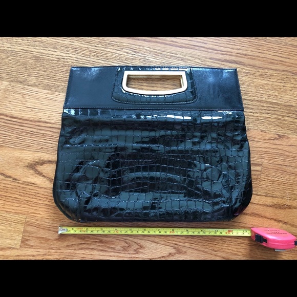 NWOT Patent Leather Snake Fold Over Clutch - Picture 3 of 12